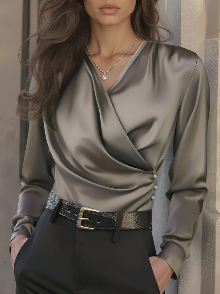 Sylvia | Satin top med luksuriøs glans