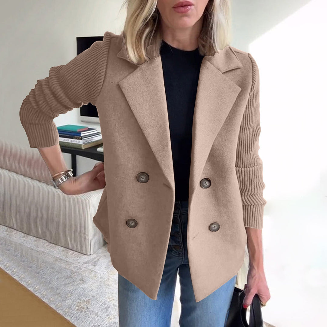 Amora | Elegant Blazer med Strikkede Ærmer