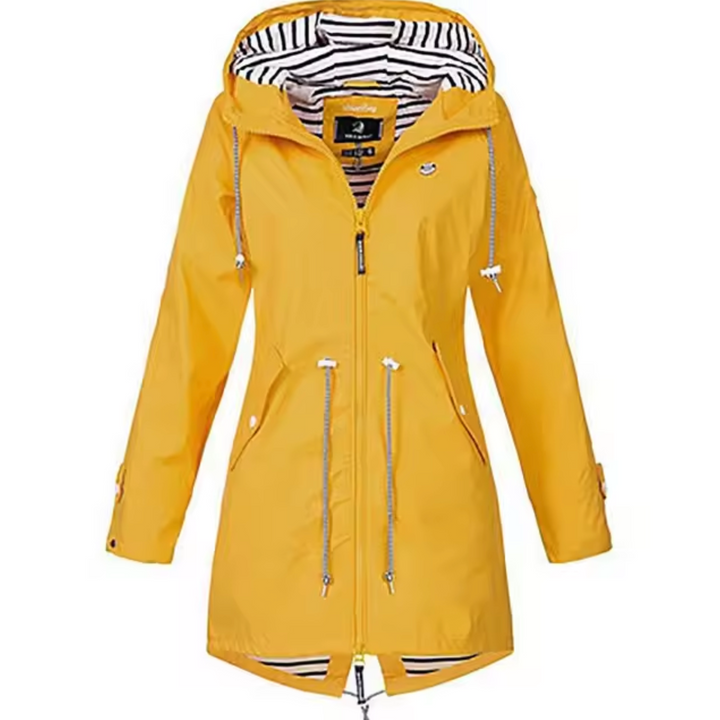 Pernille™ | Parka med Stribet For og Snøre