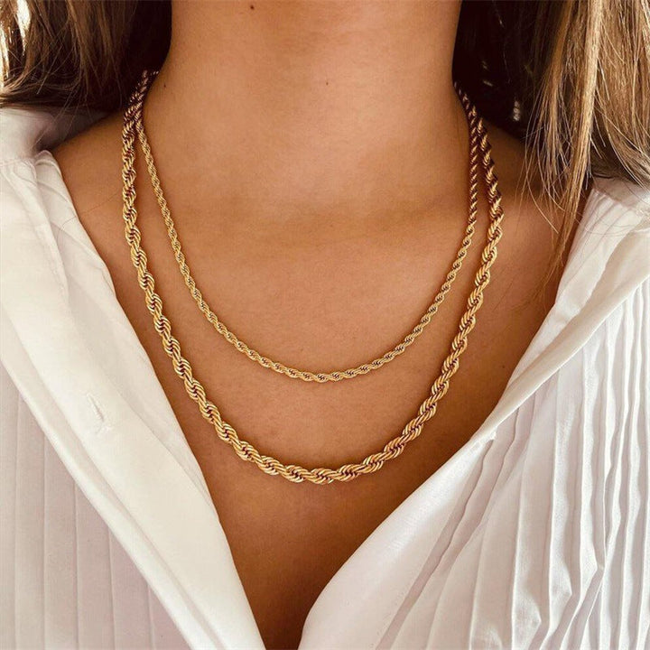 Olivia halskæde i snoet stil | 18K guld