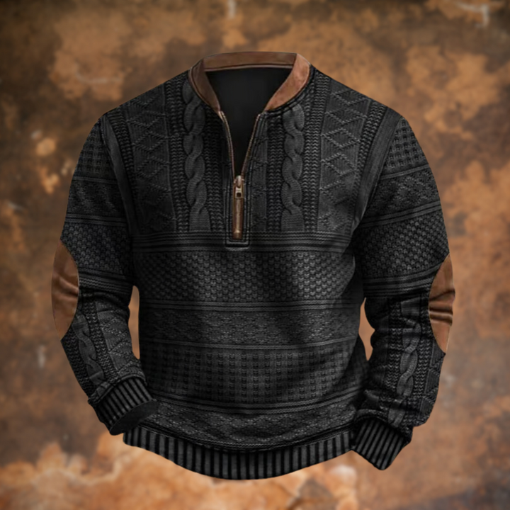 Anton™ | Strikket sweater med lynlåsdetalje