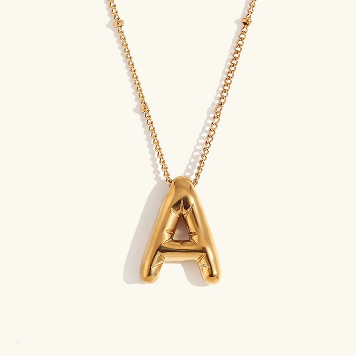 Næseørering med initialer i bobleform | Guld 18k