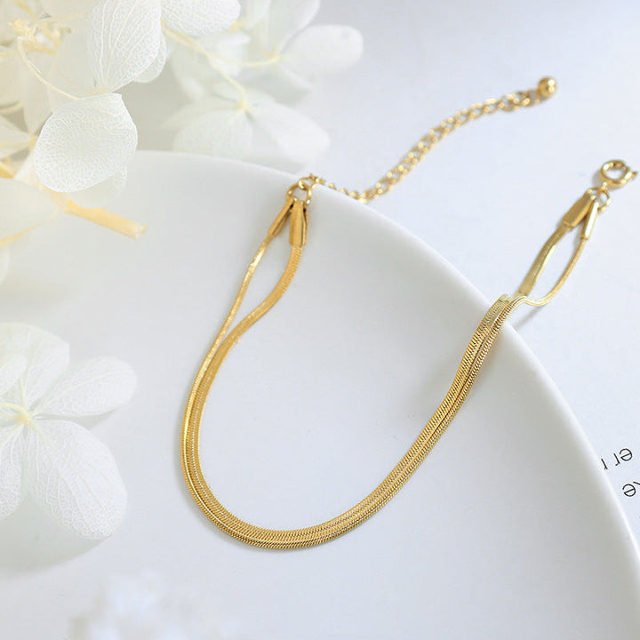 Klassiske Dobbelt Guld Armbånd | Guld 18k