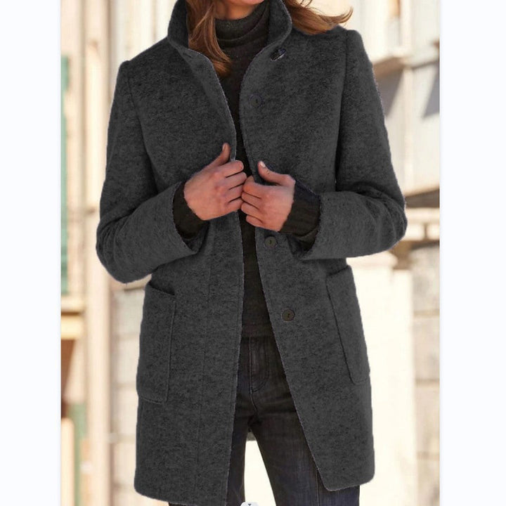 Amalie™ | Elegant lang frakke med knapper