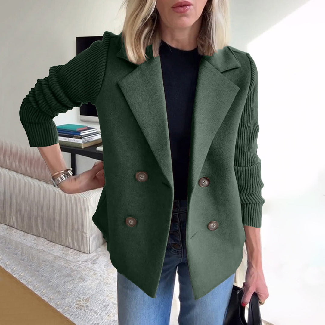 Amora | Elegant Blazer med Strikkede Ærmer