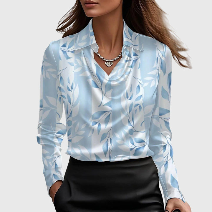 Sylvie | Elegant Langærmet Top med Cowl Neck