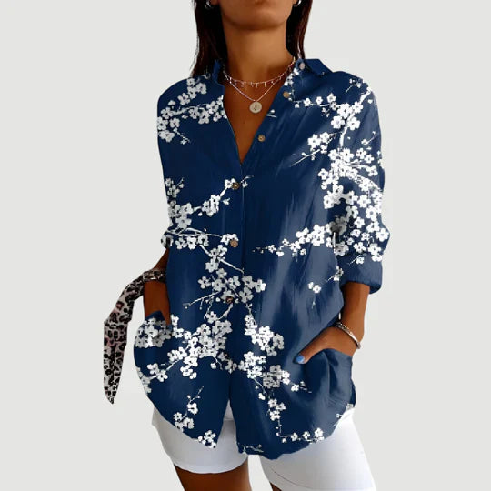 Olivia™ | Bluse med farverigt design