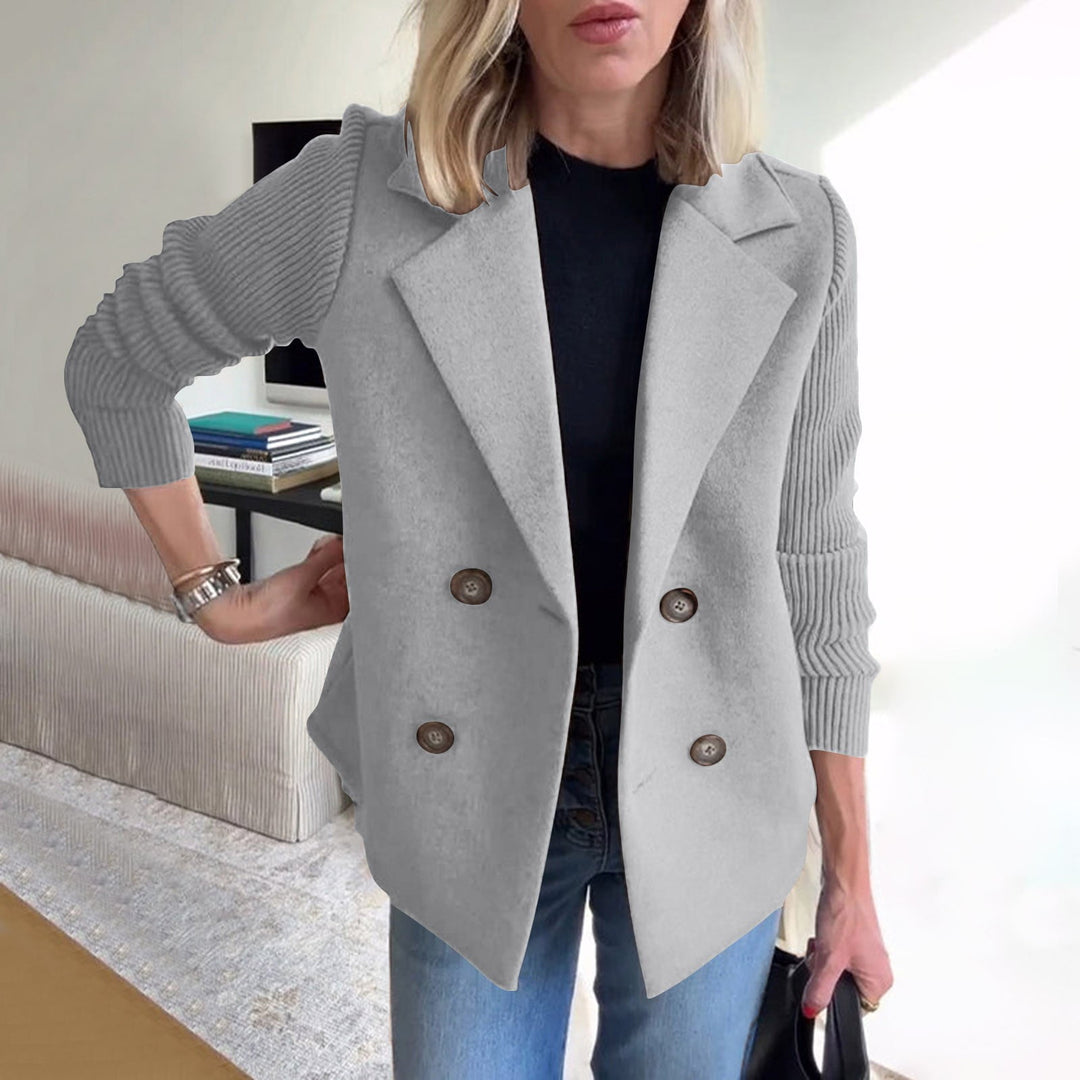 Amora | Elegant Blazer med Strikkede Ærmer