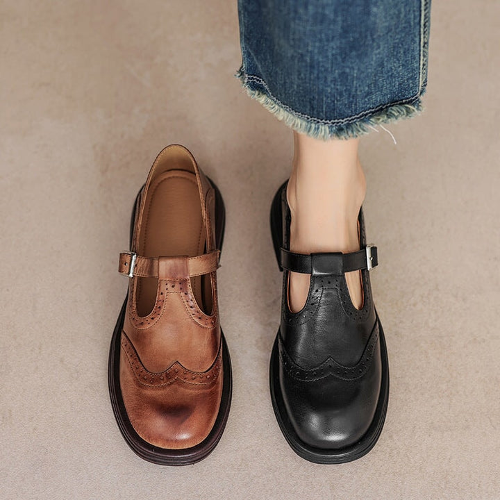 Velda™ | Vintage Læder Mary Jane Sko