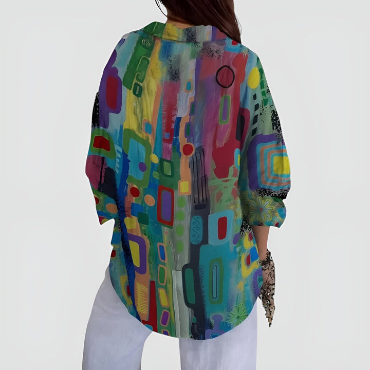 Nila™ bluse med geometrisk mønster